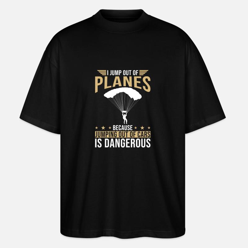 Fallschirm - Stanley/Stella Oversized Unisex Bio T-Shirt Blaster 2.0 - Schwarz