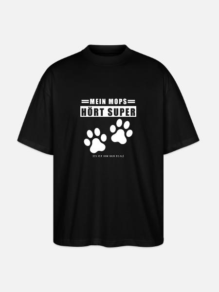 Mops Leben - Stanley/Stella Oversized Unisex Bio T-Shirt Blaster 2.0 - Schwarz