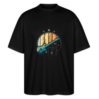 Basguitar vintage - Stanley/Stella Oversize Unisex Øko T-shirt Blaster 2.0 - sort - Foran - Alina (178cm) & Michal (187cm)