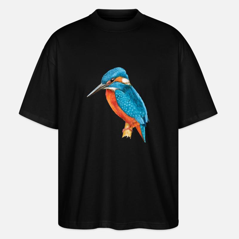 Eisvogel - Stanley/Stella Oversized Unisex Bio T-Shirt Blaster 2.0 - Schwarz