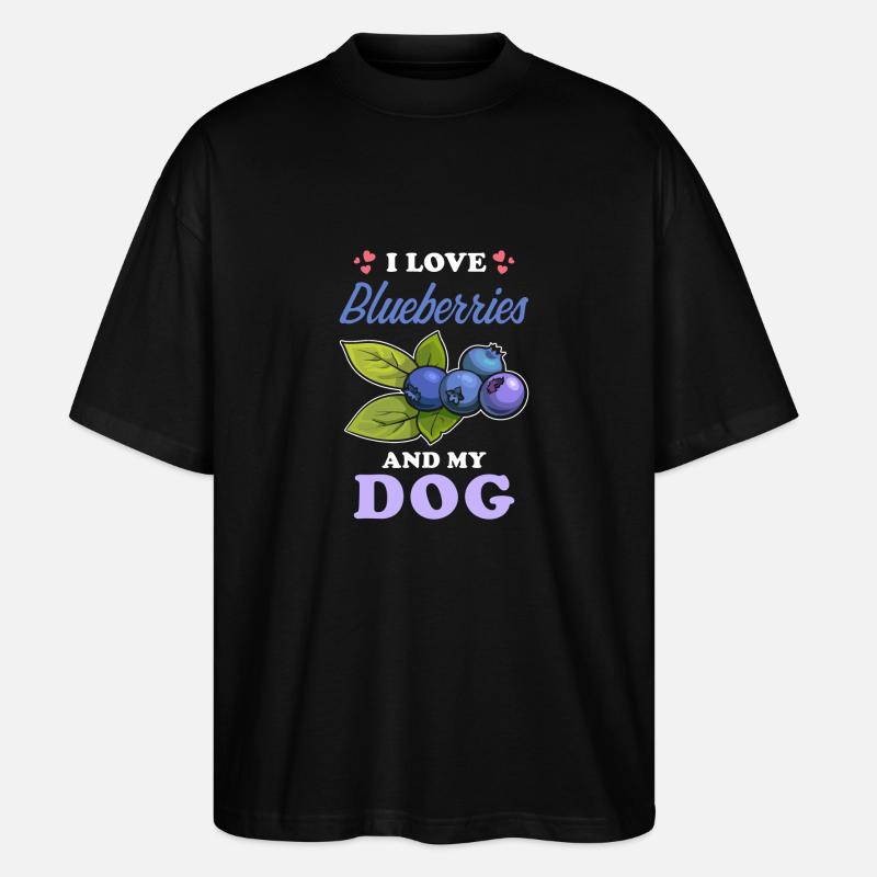 Blaubeeren und Hunde Spruch - Stanley/Stella Oversized Unisex Bio T-Shirt Blaster 2.0 - Schwarz