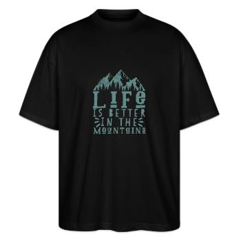 Dicton de montagne - T-shirt bio Blaster 2.0 coupe oversize Stanley/Stella Unisexe - noir - Devant - Alina (178cm) & Michal (187cm)
