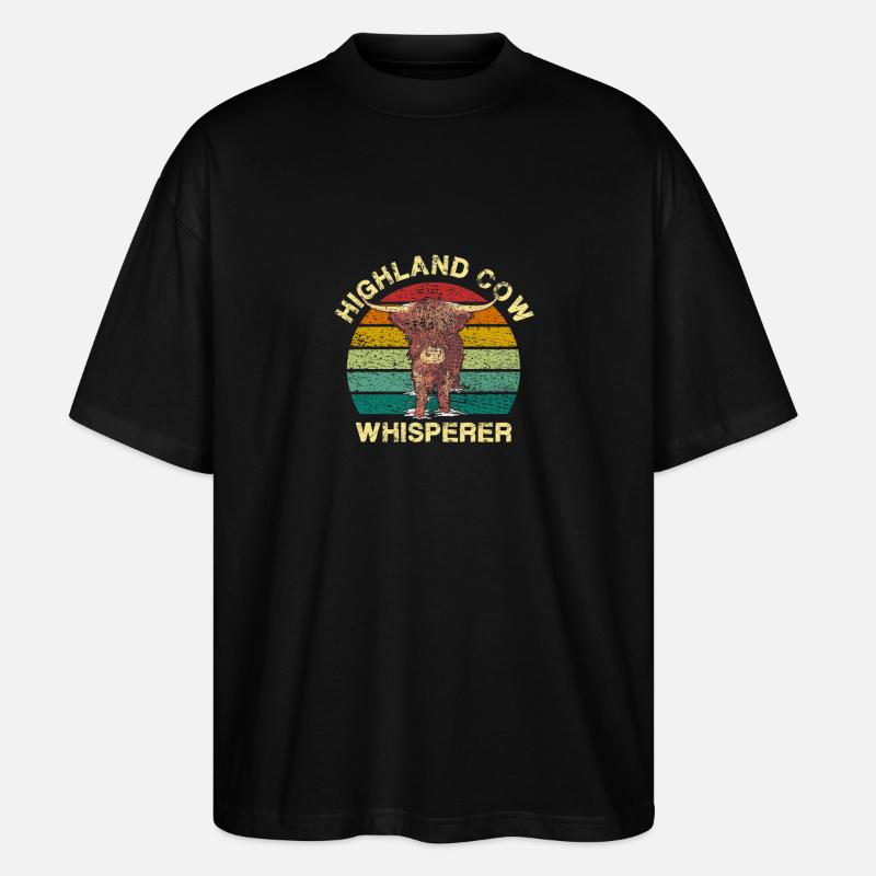 Schottisches Hochlandrind - Stanley/Stella Oversized Unisex Bio T-Shirt Blaster 2.0 - Schwarz