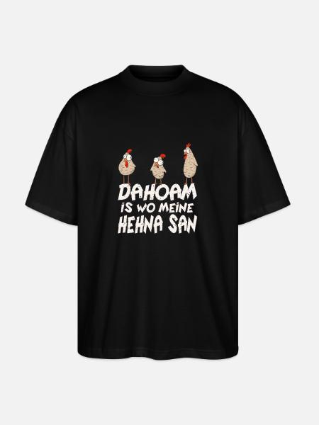 Bayrisch Hehna bauer huhn - Stanley/Stella Oversized Unisex Bio T-Shirt Blaster 2.0 - Schwarz
