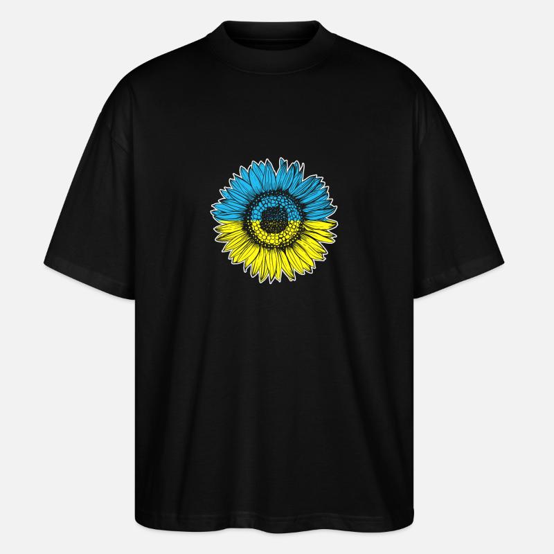 Drapeau de l’Ukraine Tournesol - T-shirt bio Blaster 2.0 coupe oversize Stanley/Stella Unisexe - noir