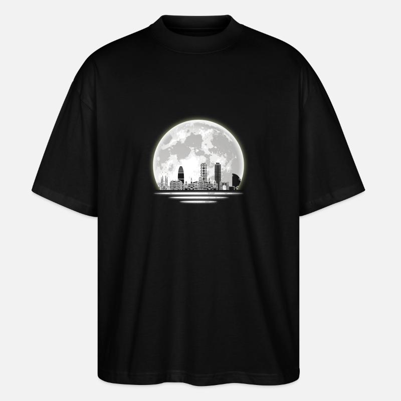 Barcelona Skyline - Stanley/Stella Oversized Unisex Bio T-Shirt Blaster 2.0 - Schwarz