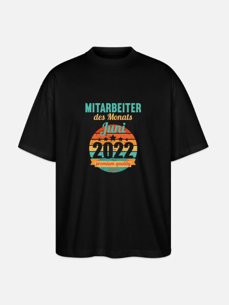 Mitarbeiter des Monats Juni 2022 - Stanley/Stella Oversized Unisex Bio T-Shirt Blaster 2.0 - Schwarz