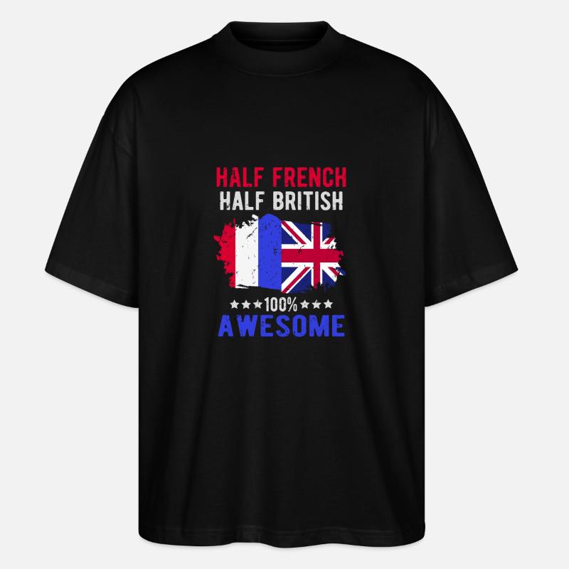 Half French Half British - Stanley/Stella Oversized Unisex Organic T-shirt Blaster 2.0 - black