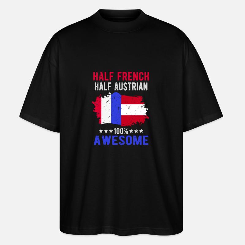 Moitié Français moitié autrichien - T-shirt bio Blaster 2.0 coupe oversize Stanley/Stella Unisexe - noir