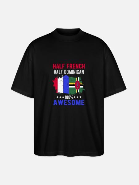 Half French Half Dominican - Stanley/Stella Oversized Unisex Organic T-shirt Blaster 2.0 - black
