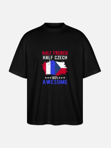 Halb Franzose Halb Tscheche - Stanley/Stella Oversized Unisex Bio T-Shirt Blaster 2.0 - Schwarz