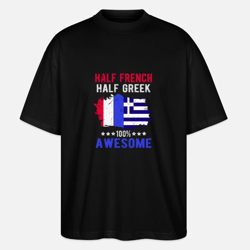 Moitié Français moitié grec - T-shirt bio Blaster 2.0 coupe oversize Stanley/Stella Unisexe - noir