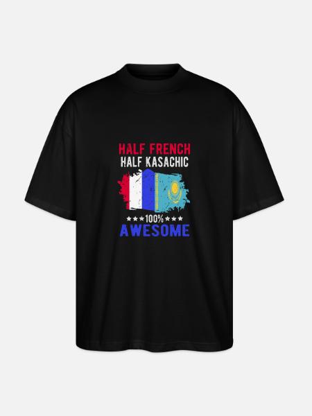 Half French Half Kazakh - Stanley/Stella Oversized Unisex Organic T-shirt Blaster 2.0 - black