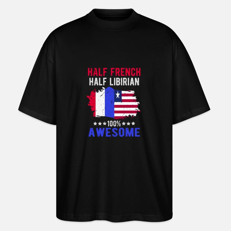 Moitié Français moitié libyen - T-shirt bio Blaster 2.0 coupe oversize Stanley/Stella Unisexe - noir