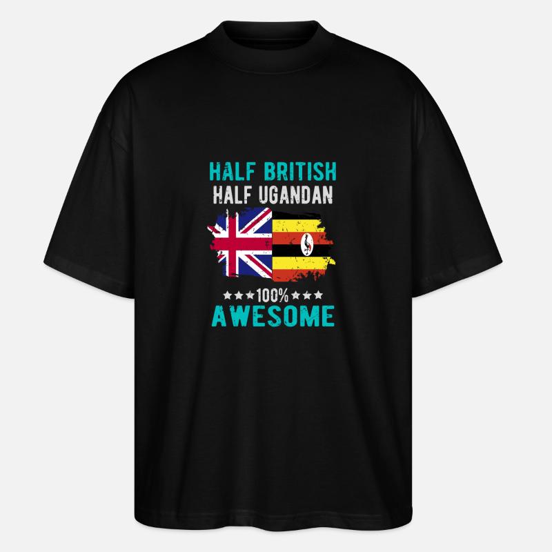 Halb Brite Halb Ugander - Stanley/Stella Oversized Unisex Bio T-Shirt Blaster 2.0 - Schwarz