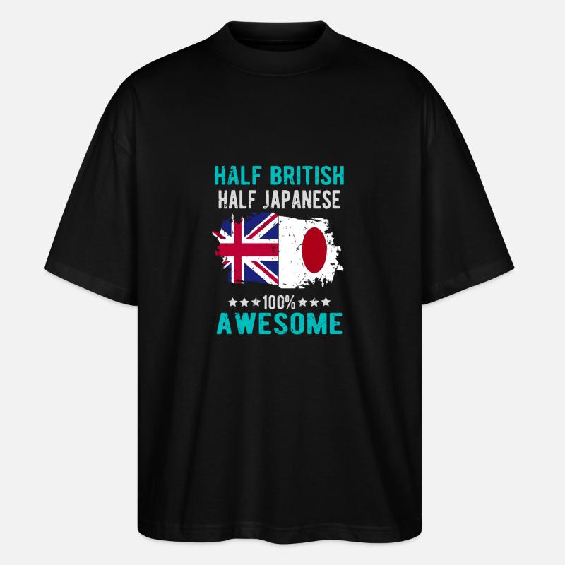 Halb Brite Halb Japaner - Stanley/Stella Oversized Unisex Bio T-Shirt Blaster 2.0 - Schwarz