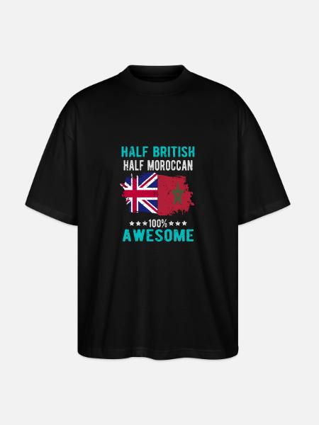 Half British Half Moroccan - Stanley/Stella Oversized Unisex Organic T-shirt Blaster 2.0 - black