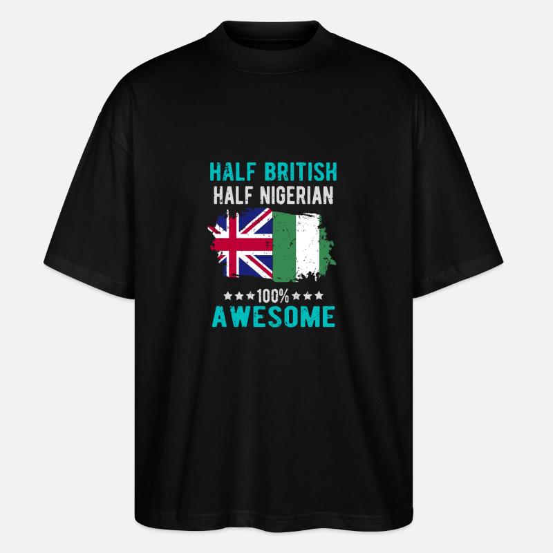 Moitié britannique moitié nigérian - T-shirt bio Blaster 2.0 coupe oversize Stanley/Stella Unisexe - noir