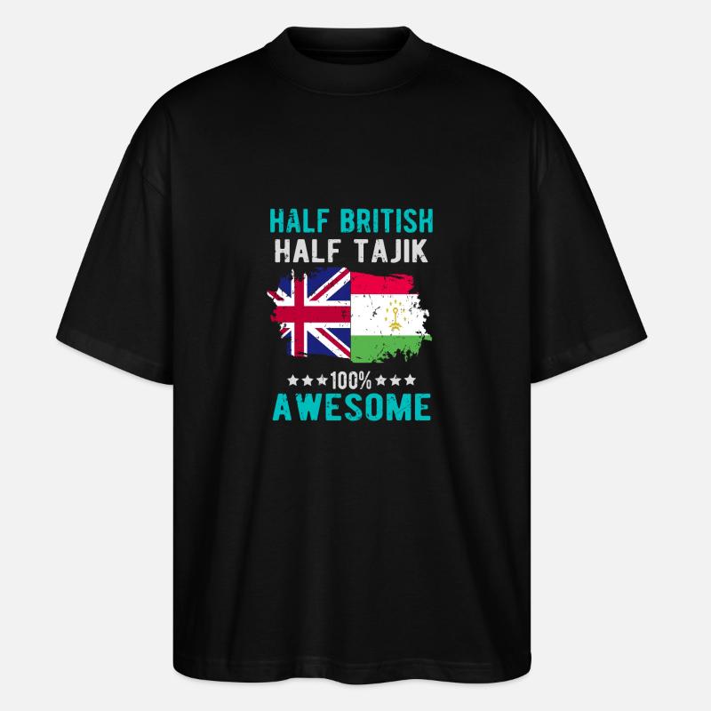 Halb Brite Halb Tadschiken - Stanley/Stella Oversized Unisex Bio T-Shirt Blaster 2.0 - Schwarz