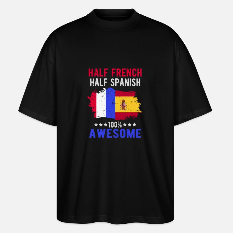 Halb Franzose Halb Spanier - Stanley/Stella Oversized Unisex Bio T-Shirt Blaster 2.0 - Schwarz