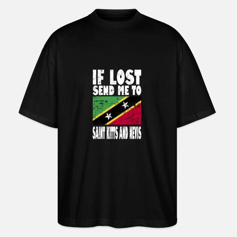Saint-Kitts-et-Nevis Drapeau - T-shirt bio Blaster 2.0 coupe oversize Stanley/Stella Unisexe - noir