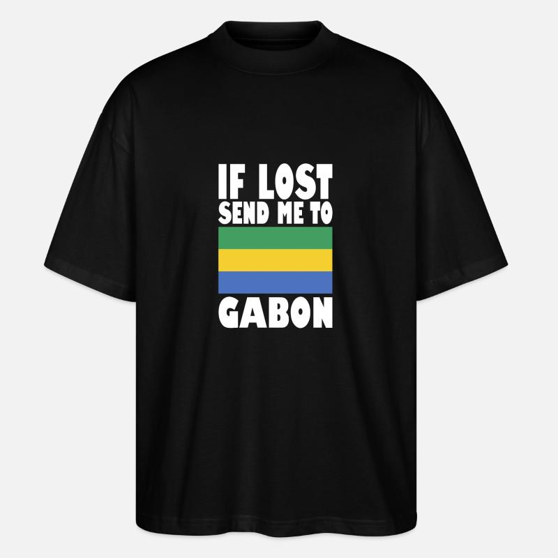 Drapeau du Gabon - T-shirt bio Blaster 2.0 coupe oversize Stanley/Stella Unisexe - noir