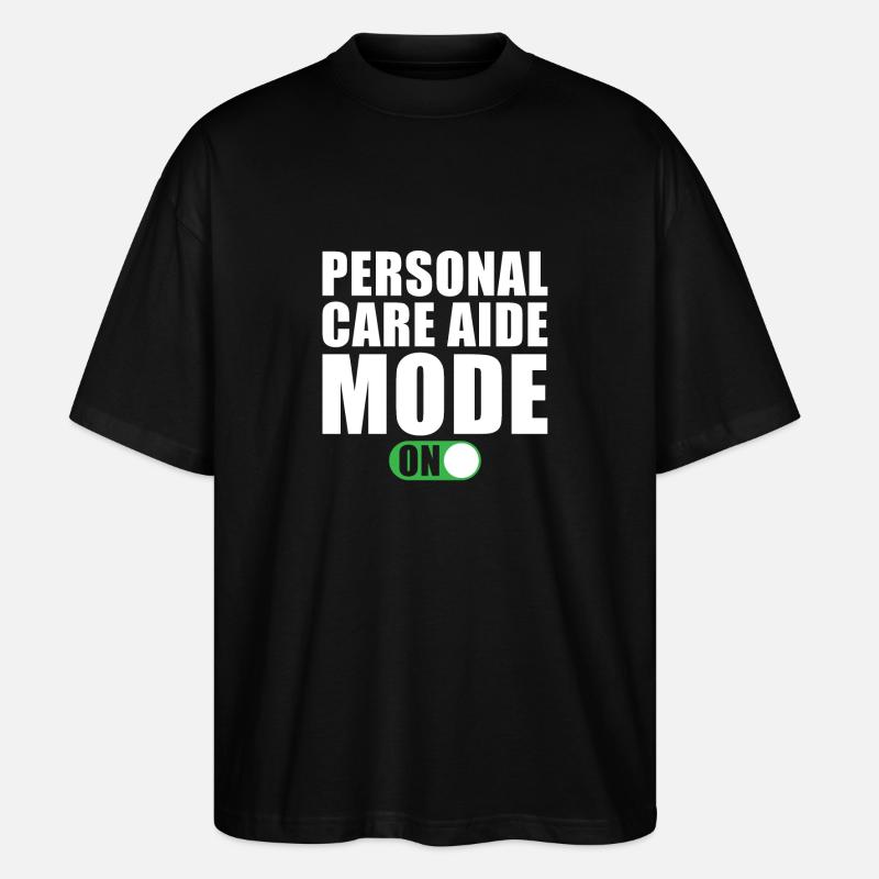 Pflegehelfer Modus An - Stanley/Stella Oversized Unisex Bio T-Shirt Blaster 2.0 - Schwarz