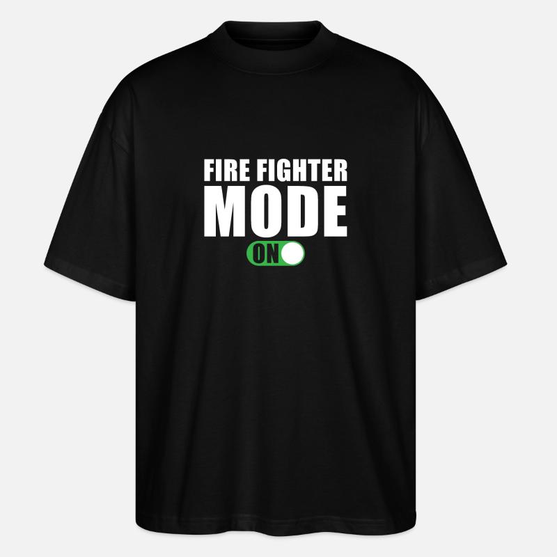 Feuerwehrmann Modus Ein - Stanley/Stella Oversized Unisex Bio T-Shirt Blaster 2.0 - Schwarz