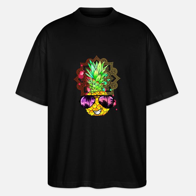 Pineapple Mandala - Stanley/Stella Oversized Unisex Organic T-shirt Blaster 2.0 - black