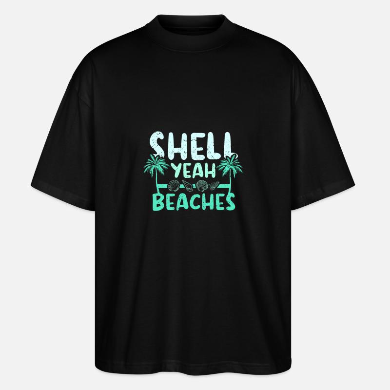 Shell oui plages - T-shirt bio Blaster 2.0 coupe oversize Stanley/Stella Unisexe - noir