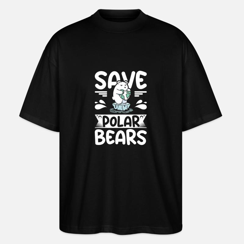 Save polar bears - Stanley/Stella Oversized Unisex Organic T-shirt Blaster 2.0 - black