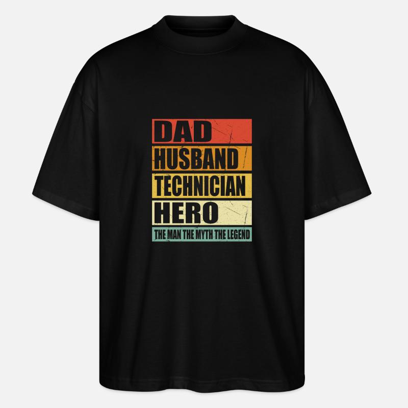 Vater Ehemann Techniker Held - Stanley/Stella Oversized Unisex Bio T-Shirt Blaster 2.0 - Schwarz