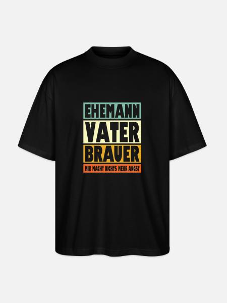 Brauer Vater Ehemann Held - Stanley/Stella Oversized Unisex Bio T-Shirt Blaster 2.0 - Schwarz