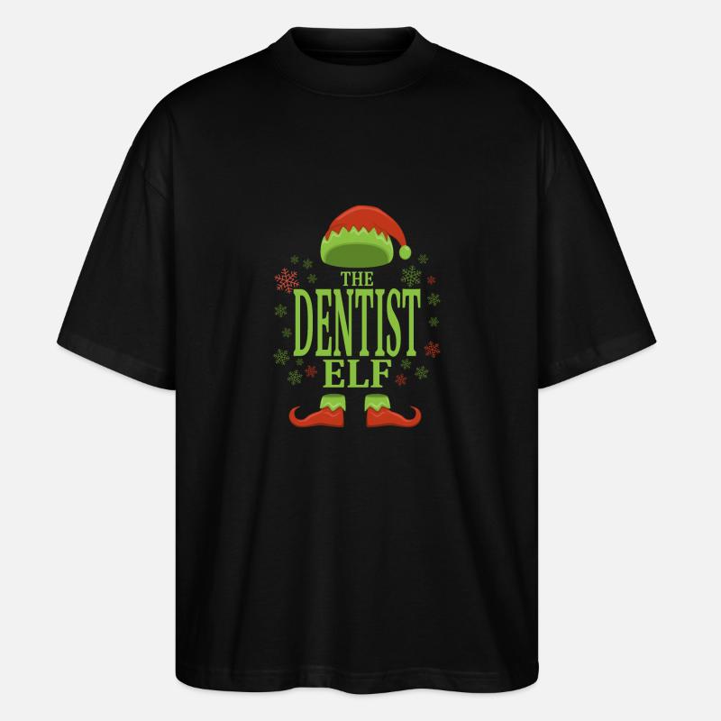 Dentiste Elfe de Noël - T-shirt bio Blaster 2.0 coupe oversize Stanley/Stella Unisexe - noir