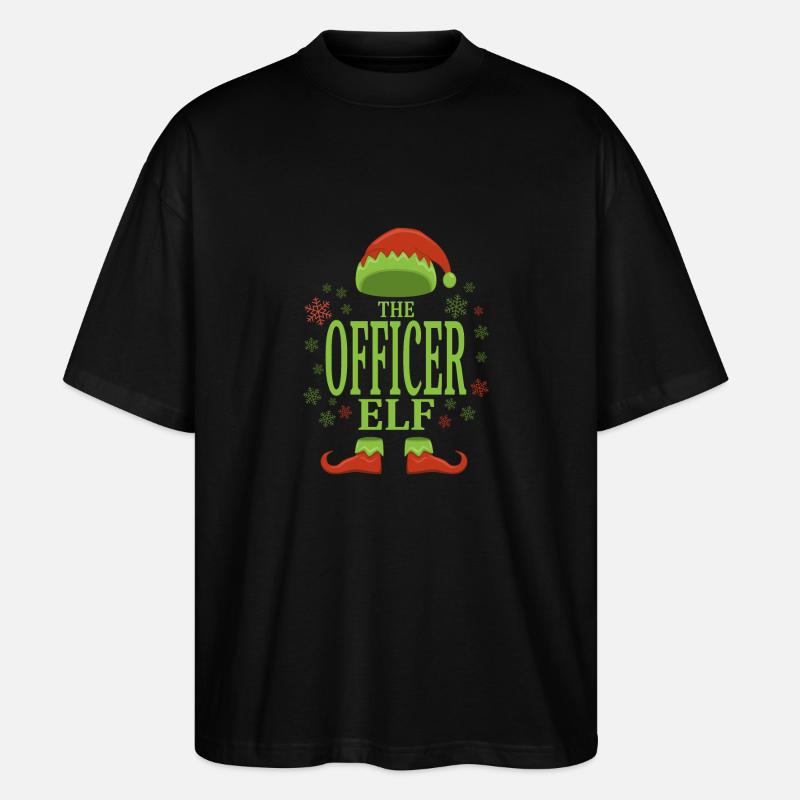 Offizier Weihnachtself - Stanley/Stella Oversized Unisex Bio T-Shirt Blaster 2.0 - Schwarz