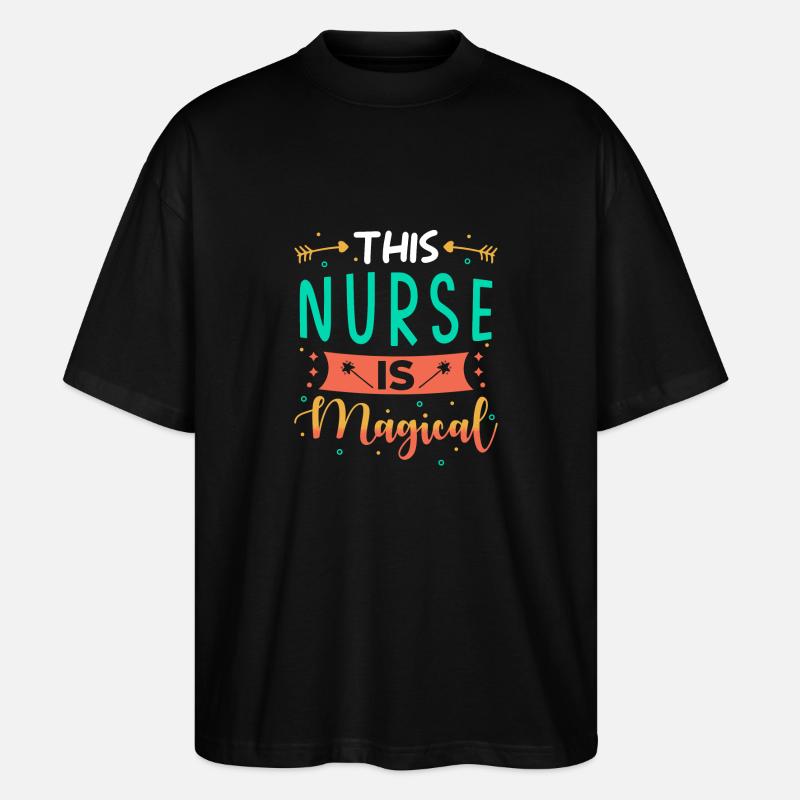 Krankenschwester Geschenk - Stanley/Stella Oversized Unisex Bio T-Shirt Blaster 2.0 - Schwarz