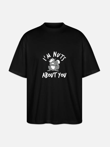 I'm Crazy About You - Squirrel - Stanley/Stella Oversized Unisex Organic T-shirt Blaster 2.0 - black