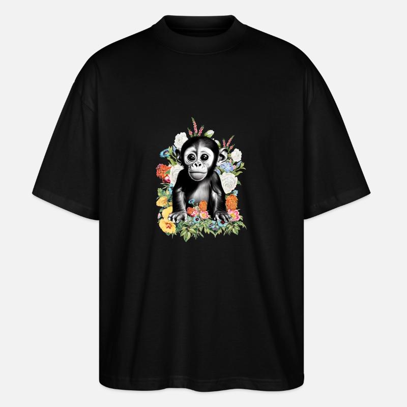 Fleurs de singe - T-shirt bio Blaster 2.0 coupe oversize Stanley/Stella Unisexe - noir