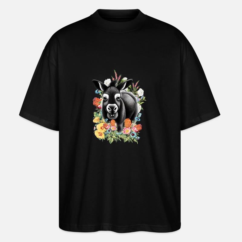 Fleurs d’âne - T-shirt bio Blaster 2.0 coupe oversize Stanley/Stella Unisexe - noir