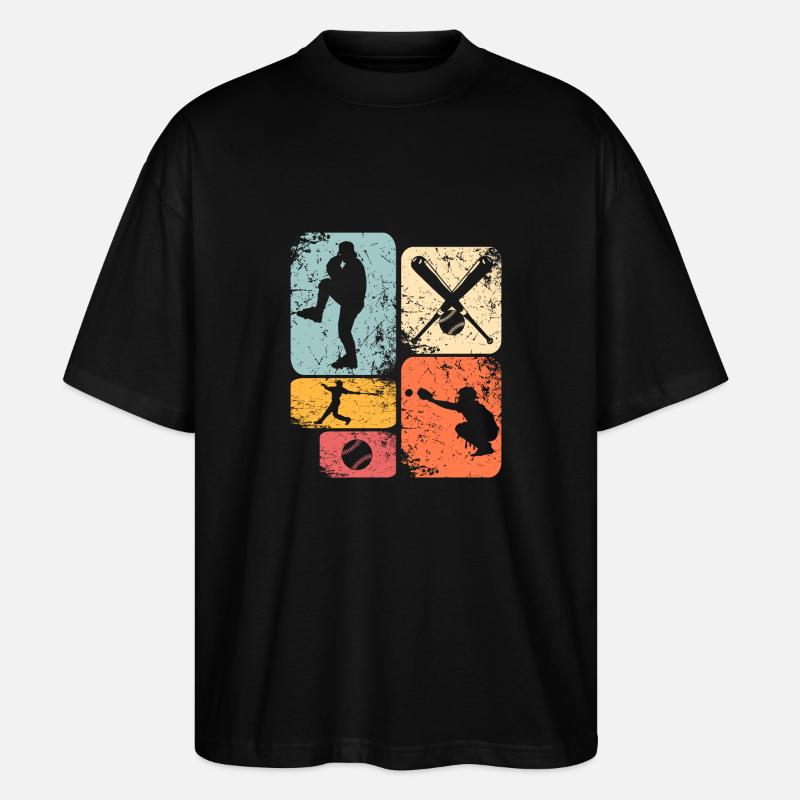 Baseball - Stanley/Stella Oversized Unisex Bio T-Shirt Blaster 2.0 - Schwarz