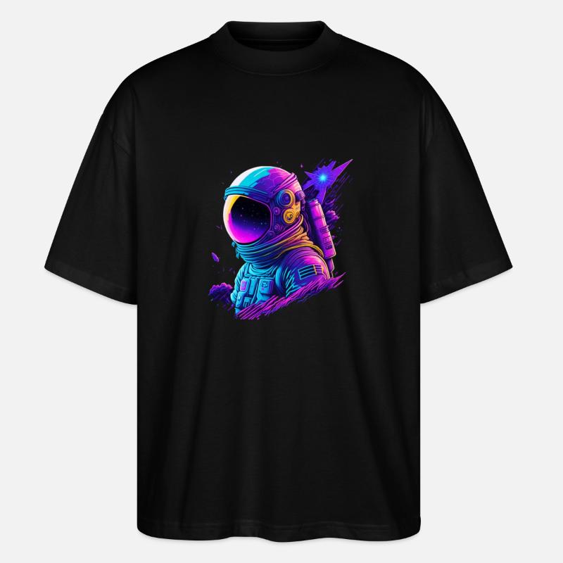 Synthwave Astronaute Space Explorer - T-shirt bio Blaster 2.0 coupe oversize Stanley/Stella Unisexe - noir