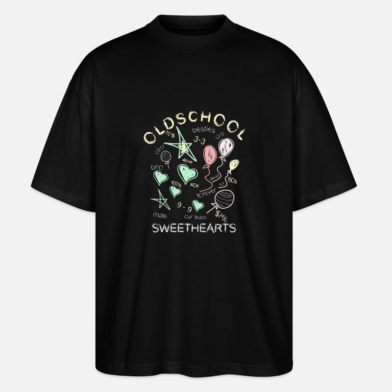 Craie tableau noir oldschool - T-shirt bio Blaster 2.0 coupe oversize Stanley/Stella Unisexe - noir