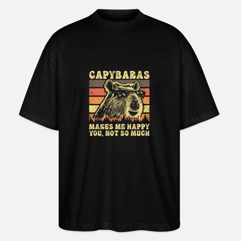 Capybara Rétro Dicton - T-shirt bio Blaster 2.0 coupe oversize Stanley/Stella Unisexe - noir