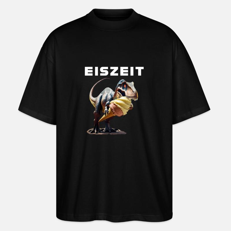 Eiszeit mit Dinosaurier - Stanley/Stella Oversized Unisex Bio T-Shirt Blaster 2.0 - Schwarz