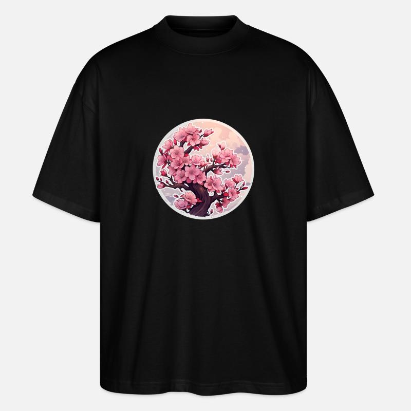 Kirschblütenbaum - Stanley/Stella Oversized Unisex Bio T-Shirt Blaster 2.0 - Schwarz