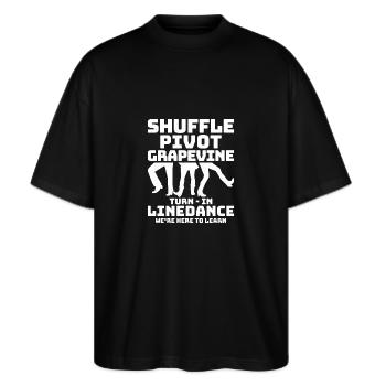 Shuffle, Pivot, Grapevine, Turn In Linedance Count - Stanley/Stella Oversized Unisex Bio T-Shirt Blaster 2.0 - Schwarz - Vorne - Alina (178cm) & Michal (187cm)