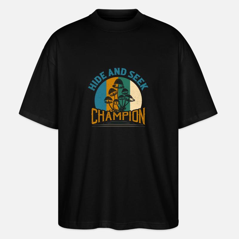 Mycologue champignon champion de cache-cache - T-shirt bio Blaster 2.0 coupe oversize Stanley/Stella Unisexe - noir