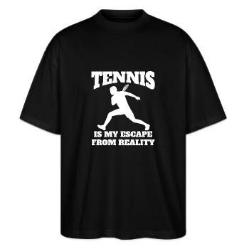Tennis Club Tennista Tennis Amanti del tennis - Maglietta articolo ecologico Unisex vestibilità oversize Stanley/Stella Blaster 2.0 - nero - Fronte - Alina (178cm) & Michal (187cm)