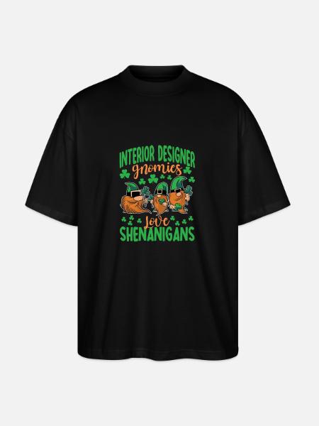 Architecte d’intérieur Gnomies Saint-Patrick - T-shirt bio Blaster 2.0 coupe oversize Stanley/Stella Unisexe - noir