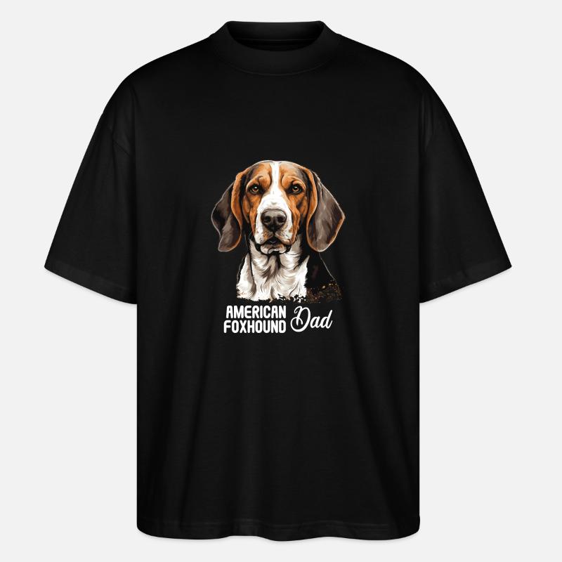 Hund American Foxhound - Stanley/Stella Oversized Unisex Bio T-Shirt Blaster 2.0 - Schwarz